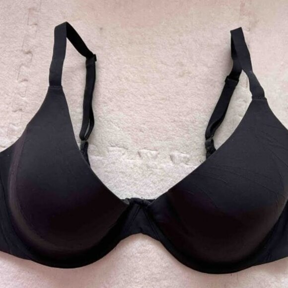 Skims Black Fits Everybody Low Plunge Bra 38DD - Picture 2 of 4